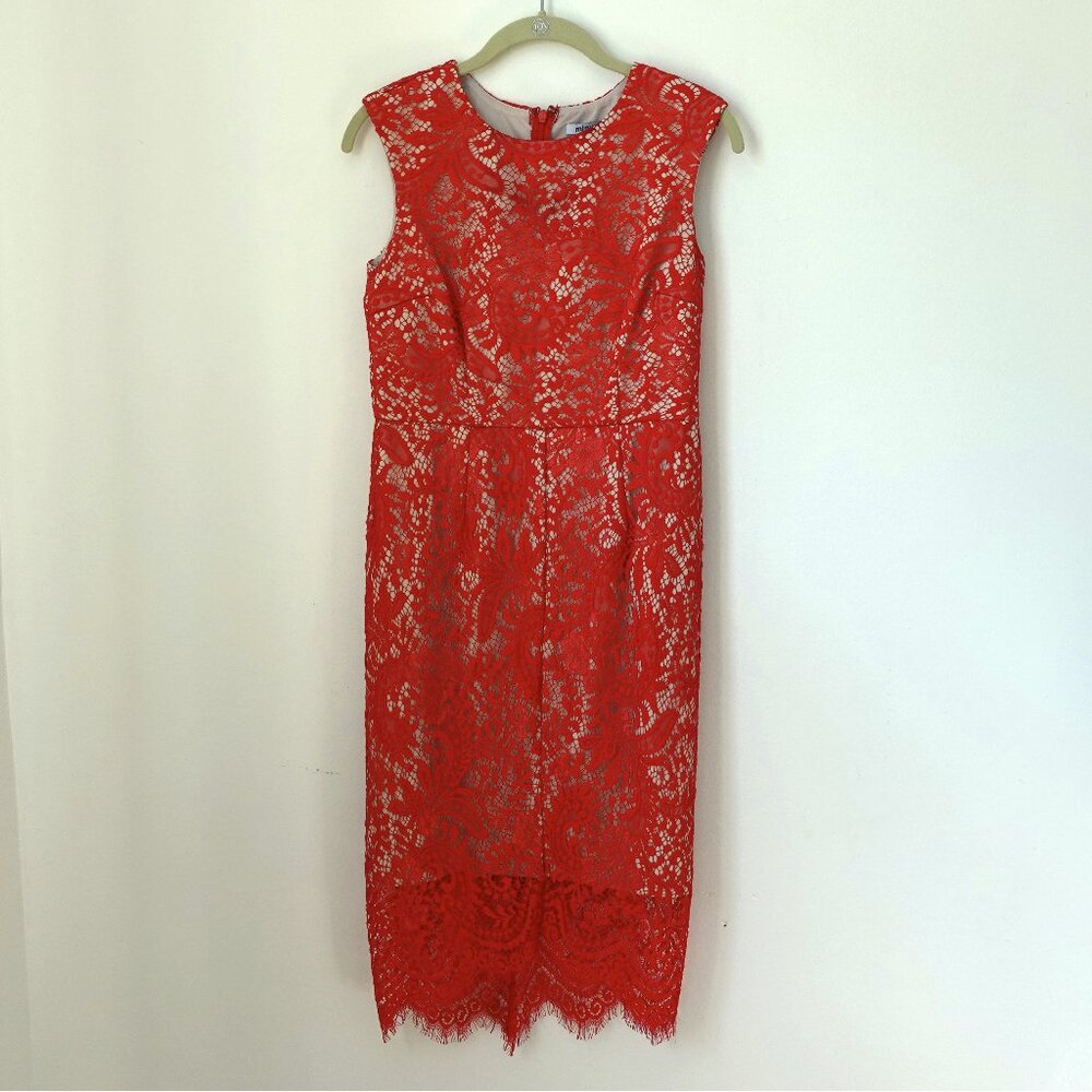 Minuet Red Lace Cocktail Dress Size M